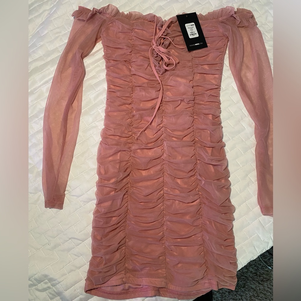 Fashion Nova Mauve Maura Mesh Dress